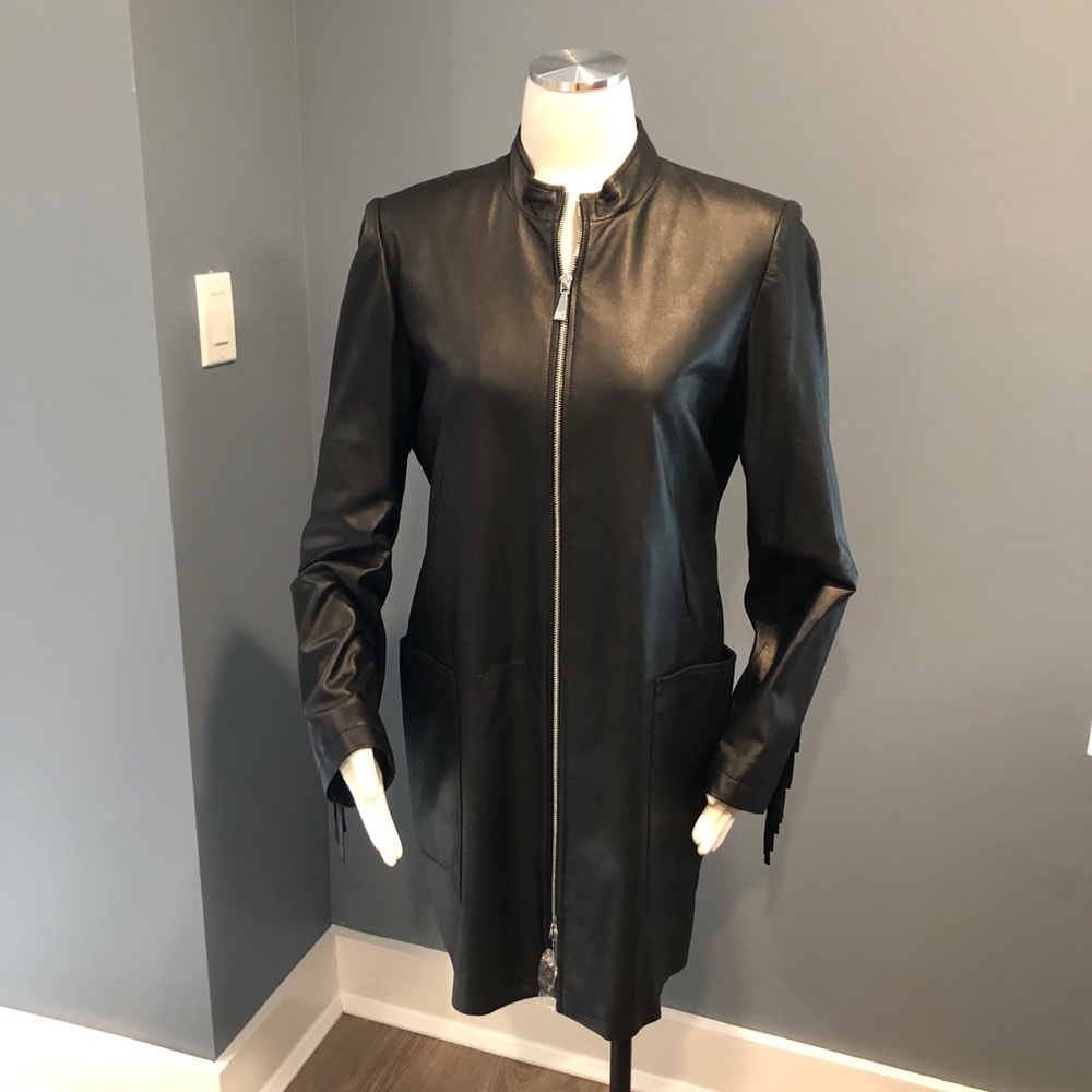 Leather biker jacket